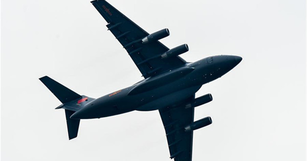 Domestic-built Y-20 heavy transport aircraft seen at Zhuhai airshow 