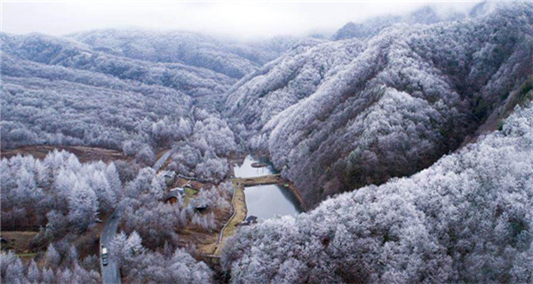 Snow-covered Shennongjia scenic spot in Hubei