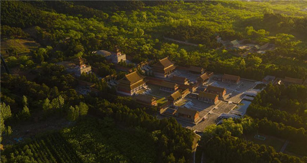 Aerial view of Eastern Qing Tombs in Hebei