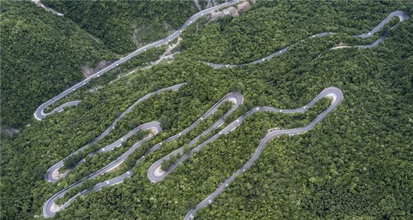 Aerial view of Wudangshan-Shennongjia tourist road