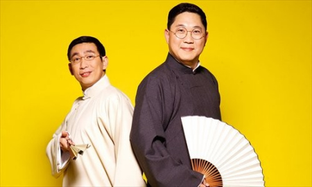 Feng Yi-gang (right) and Song Shao-qing are the founders of the Comedian's Workshop Photo: Courtesy of Shanghai Oriental Art Center.