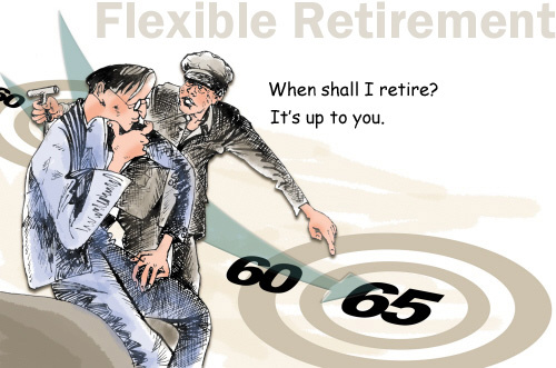 Flexible retirement means that the individual worker is able to adjust his working-life according to his own preferences and circumstances.
