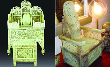 The Han Dynasty jadeware, a dressing table and a stool, was claimed to be of high historical value and worthy of collection.