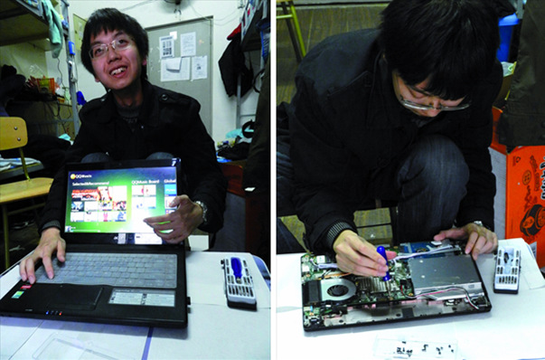 Despite what this photo implies, Ma claims it is easy to update your computer yourself. [Photos: CFP]