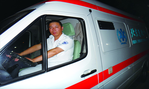 Yu Lianfeng on his way to save lives. 