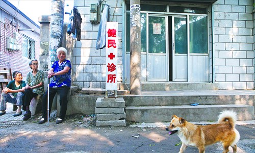 A clinic in Yamenkou village, Shijingshan district Sunday. Some clinics in rural areas have been found to be illegal.