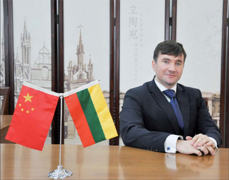 Danas Vaitkevicius, commercial attache of the Lithuanian embassy in Beijing, says his main task is to introduce his country to China. [Photo/China Daily] 