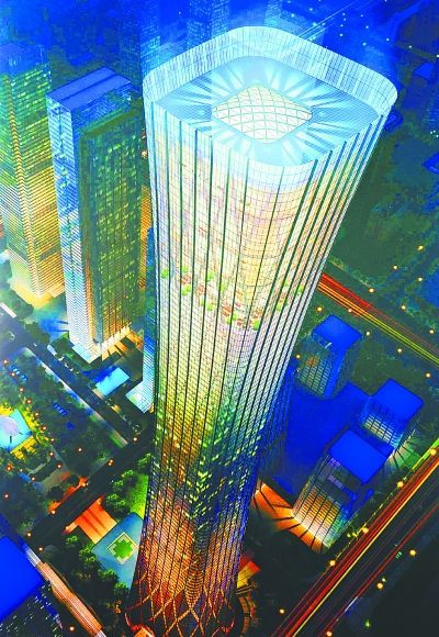 The sketch of China Zun, expected to be Beijing's next tallest building. [Photo/sina.com]
