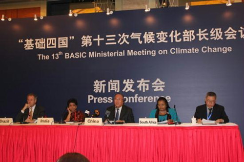 Climate change ministers from Brazil, South Africa, India and China, also known as the BASIC countries, have called on the developed economies to raise their level of ambition to reduce green house gas emissions. They made the appeal at the 13th BASIC Ministerial Meeting on Climate Change in Beijing. 