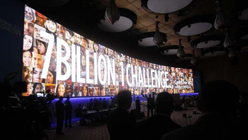 A view of the opening ceremony of the United Nations Framework Convention on Climate Change (UNFCCC) in Doha Nov 26, 2012. [Photo/Agencies] 