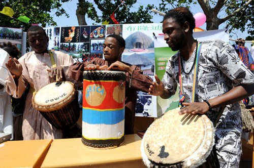 Overseas students from Africa perform during a cultural festival at Tianjin University in May. Wang Kun / Xinhua