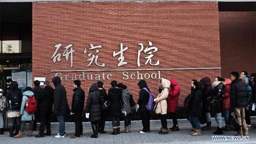Candidates queue to enter examination rooms for sitting the National Entrance Examination for Postgraduate (NEEP) at Beijing Jiaotong University in Beijing, capital of China, Jan. 5, 2013. Examinees to take the exam on Jan. 5 are expected to hit a record high of 1.8 million this year. (Xinhua/Zhai Jianlan) 
