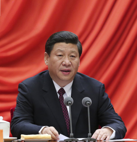 Xi Jinping, general secretary of the Central Committee of the Communist Party of China (CPC), addresses a plenary meeting of the CPC's Central Commission for Discipline Inspection (CCDI), in Beijing, capital of China, Jan. 22, 2013. (Xinhua/Ding Lin)