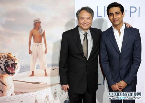 Ang Lee with 'Life of Pi' star Suraj Sharma. (Photo: CCTV)