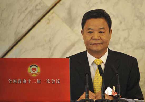Lu Xinhua, spokesman of the first session of the 12th Chinese People's Political Consultative Conference (CPPCC) National Committee, attends a news conference on the CPPCC session in Beijing, capital of China, March 2, 2013. The first session of the 12th 