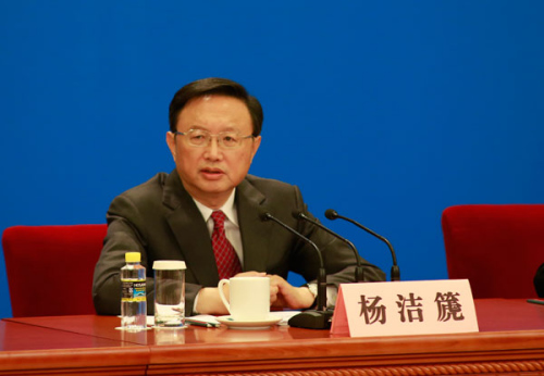The first session of the 12th National People's Congress held a press conference in the Great Hall of the People on March 9, 2013. Foreign Minister Yang Jiechi answers questions from Chinese and foreign press on China's foreign policy and external relatio