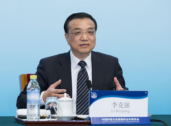 In this file photo taken on Dec. 12, 2012, Li Keqiang delivers a speech at the opening ceremony of the 2012 Annual General Meeting of China Council for International Cooperation on Environment and Development in Beijing, capital of China. (Xinhua/Wang Ye)