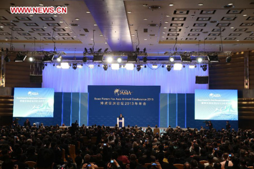 The Boao Forum for Asia (BFA) Annual Conference 2013 kicks off in Boao, south China's Hainan Province, April 7, 2013. (Xinhua/Jin Liwang)