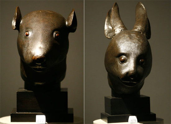 French billionaire Francois-Henri Pinault will return the bronze rabbit (right) and rat fountainheads to China. 