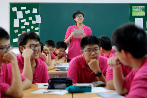 Shanghai No 8 High School is the only all-boys school in the city. Gao Erqiang / China Daily