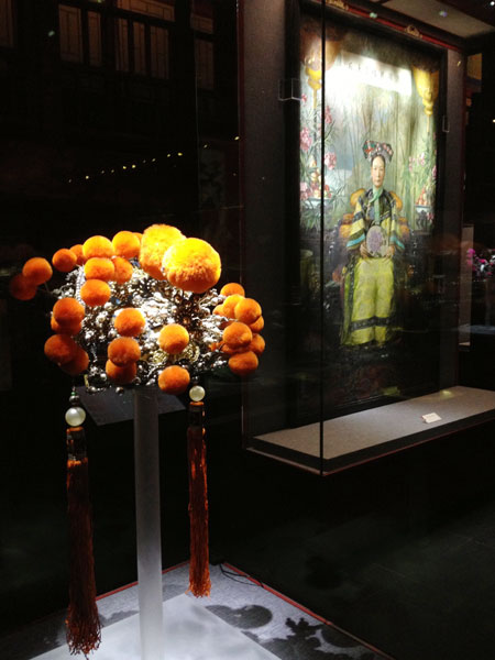 Costumes and props of Peking Opera are displayed in the newly renovated theater. Zhang Zixuan / China Daily