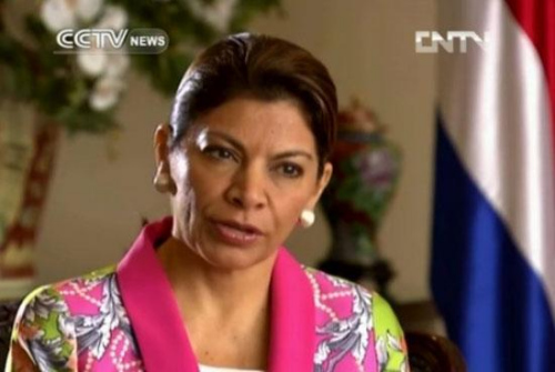 As President Xi visits Costa Rica, CCTV spoke exclusively to Costa Rican President Laura Chinchilla in San Jose.