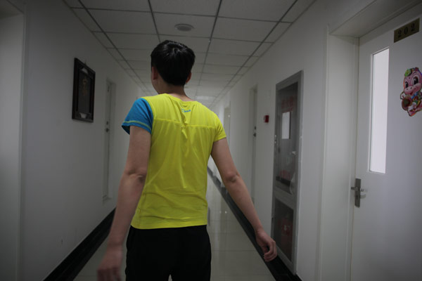 Hu Xiaojia, 21, on the last day of his three-month stay in Beijing Drug Rehabilitation Center. He began to use drugs at age 14. WANG JING / CHINA DAILY 
