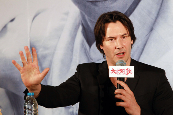 Keanu Reeves promotes his director debut Man of Tai Chi in Hangzhou, Zhejiang province, June 24, 2013. The movie is scheduled to screen on July 5. [Photo/Xinhua]