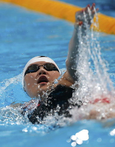 China's Ye Shiwen swims in the women's 200m individual medley final during the World Swimming Championships at the Sant Jordi arena in Barcelona, July 29, 2013. [Photo/Agencies]