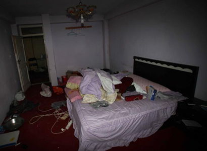 The room where three Chinese and an Afghan were killed by unknown armed people is seen in Kabul on Thursday in Kabul, Afghanistan on Aug. 9, 2013.  (Xinhua File Photo) 