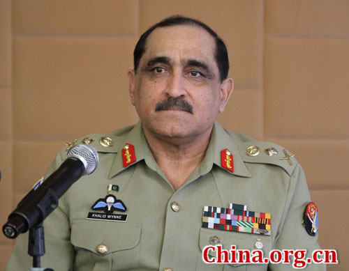 Pakistan's Joint Chiefs of Staff Committee Chairman Khalid Shameem Wynne Saturday met with the media in Beijing after co-chairing the 10th China-Pakistan defense and security consultations with the People's Liberation Army on Friday. [Photo: Li Shen/China.org.cn]