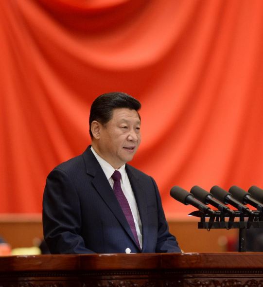 Chinese President Xi Jinping gives a speech at the 100th anniversary celebration of the establishment of the Western Returned Scholars Association in Beijing, capital of China, Oct. 21, 2013. (Xinhua/Li Xueren) 