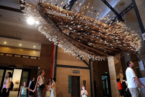 Cai Guoqiang's installation Borrowing Your Enemy's Arrows has been widely seen in the West. Jiang Hongjing / Xinhua