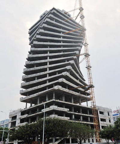 Twisted building in Xiamen (Photo/China News Service)
