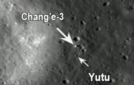 A NASA satellite has captured images of Chinas Yutu moon rover.