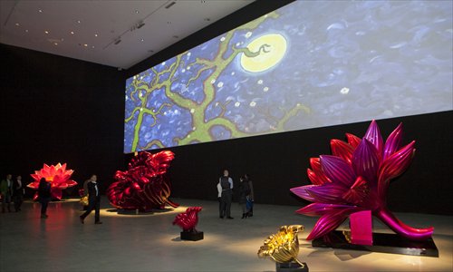 The museum's first exhibition of the year presents a floral dreamscape, as flowers, butterflies and cranes splashed in vibrant colors create an immersive experience for visitors.