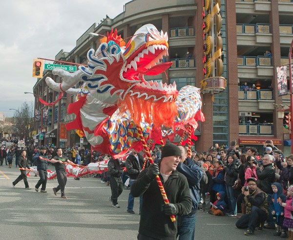Chinatown in Vancouver, Canada, celebrates Spring Festival on Feb 4. A change in Canada's immigration policy may reduce Chinese migrants to the country. Provided to China Daily