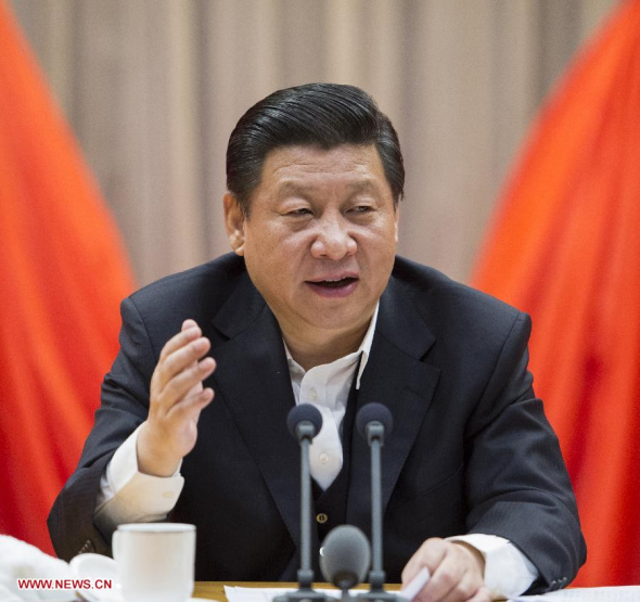 Chinese President Xi Jinping addresses a workshop at the Communist Party of China (CPC) Central Committee Party School on the comprehensive advancement of the reform for ministers and provincial governors in Beijing, Feb 17, 2014. (Xinhua/Li Xueren)