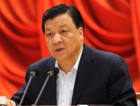Liu Yunshan, a member of the Standing Committee of the Political Bureau of the Communist Party of China (CPC) Central Committee, addresses the closing of a workshop attended by provincial and ministerial officials in Beijing, capital of China, Feb. 21, 2014. (Xinhua/Rao Aimin)