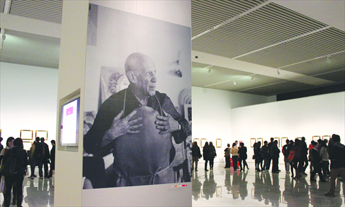 Photo of Pablo Picasso used at the National Museum of China. Photo: Xiong Yuqing/GT