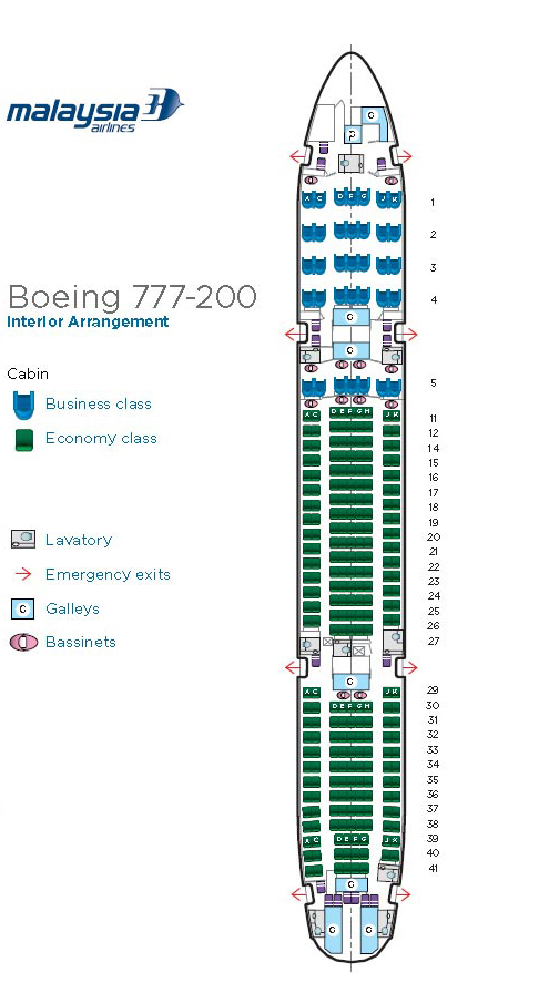 Boeing 777-200 interior seat map (malaysiaairlines.com)