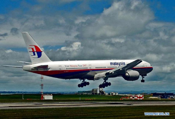 This undated file photo from the internet shows a Malaysia Airlines' Boeing 777 passenger plane. (Xinhua) 