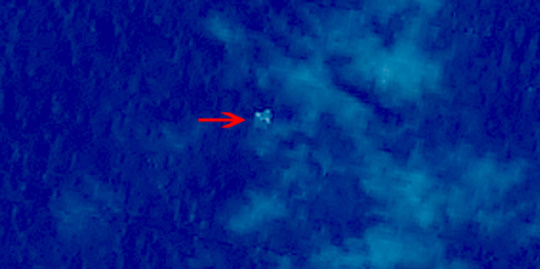 A Chinese satellite has found three floating objects in the suspected site of missing Malaysian plane, according to the State Administration of Science, Technology and Industry for National Defence (SASTIND). [Photo/SASTIND] 