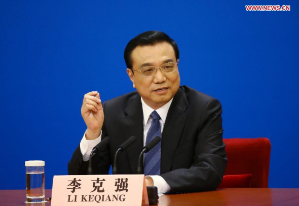 Chinese Premier Li Keqiang speaks at a press conference after the closing meeting of the second annual session of China's 12th National People's Congress (NPC) at the Great Hall of the People in Beijing, capital of China, March 13, 2014. (Xinhua/Chen Jianli)