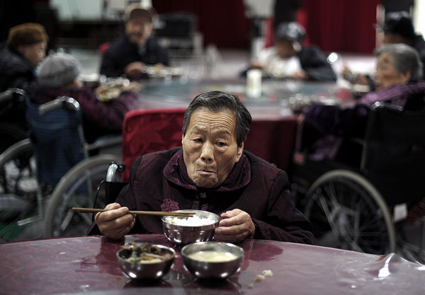 An elderly woman at a care home in Beibei, Chongqing. She is one of many bereaved parents in China who require both mental and financial help. PROVIDED TO CHINA DAILY
