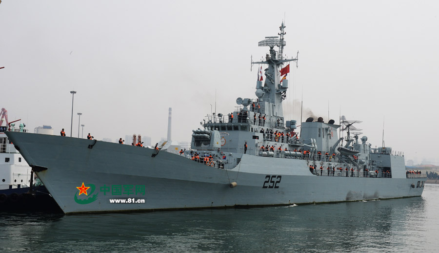 A Pakistani naval ship arrives at east China's Qingdao on April 20, 2014. (Photo: 81.cn)