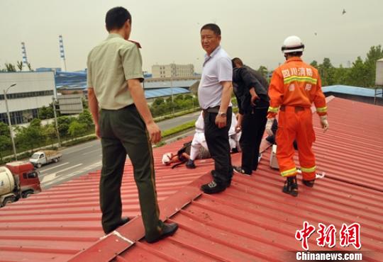 Firefighters discovered the man on the roof.