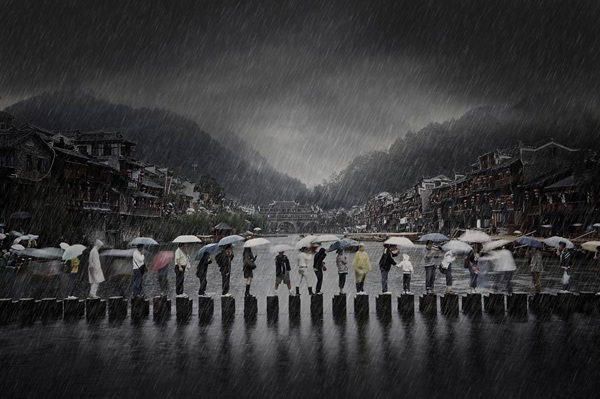 Rain in an Ancient Town by Chen Li.