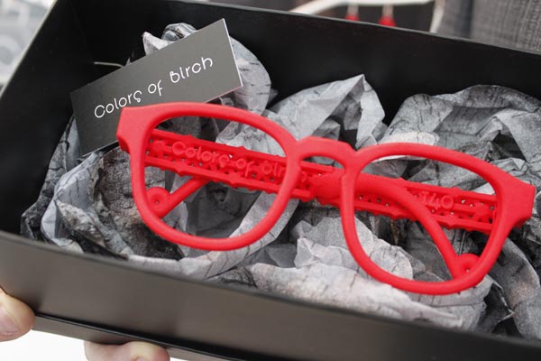 A 3-D-printed pair of glasses created by Finnish designer Pekka Salokannel. Provided to China Daily