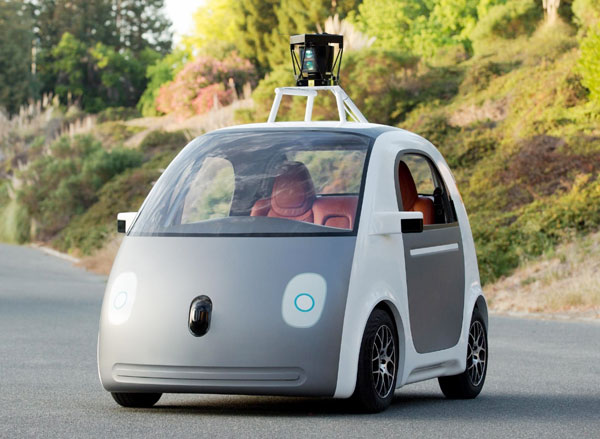 Google's two-seater auto-pilot car does not have a steering wheel and won't be sold publicly, Google said on Tuesday. The car could drive at a top speed of 40 kph. Provided to China Daily